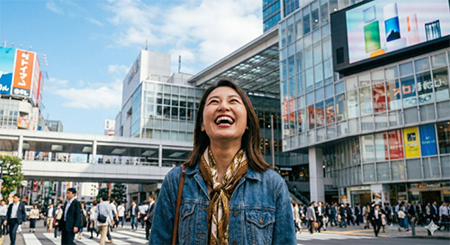 八重歯矯正を終えて自信を持って笑う女性のポートレート