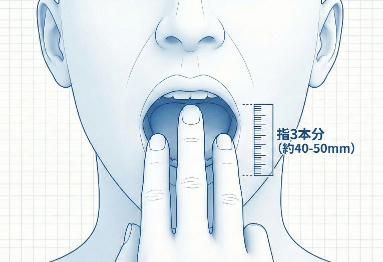 指3本が入るか確認する顎関節症のセルフチェック方法