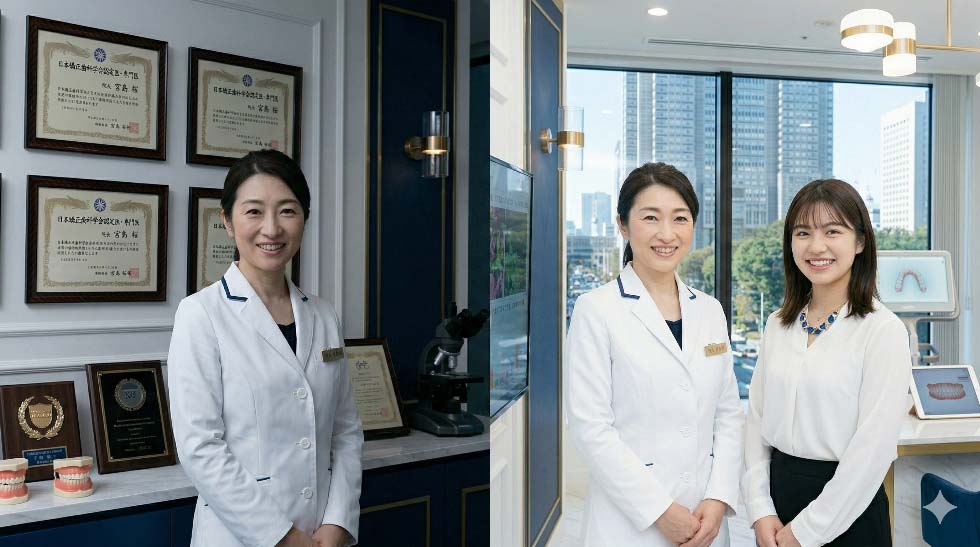 日本矯正歯科学会の認定医・専門医による信頼と美しい笑顔のイメージ（実写）