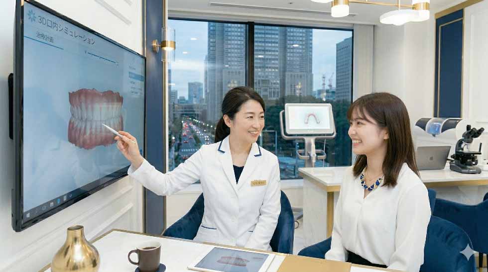 新宿のハリウッドスマイル矯正歯科での医師による丁寧な認定医・専門医カウンセリング（実写）